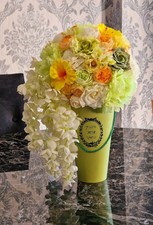 Beautiful Bright Artificial/Forever /Silk Flower Arrangement In A Tall Box