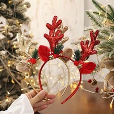 Deer Antlers Headband Hair Accessories Christmas Headband with Plush portable