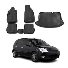 OMAC Gummimatten Fußmatten Kofferraumwanne Schwarz 5x 