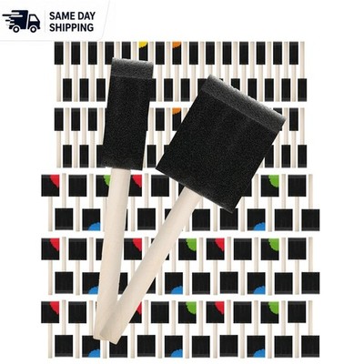 Bates 120 Pack Foam Paint Brushes, 1'' & 2'' - Flawless Application for All Pro...