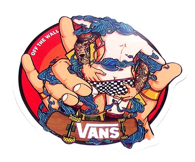 VANS - Logo Die Cut Sticker Decal Grab A** Skateboarding ''Off The Wall''
