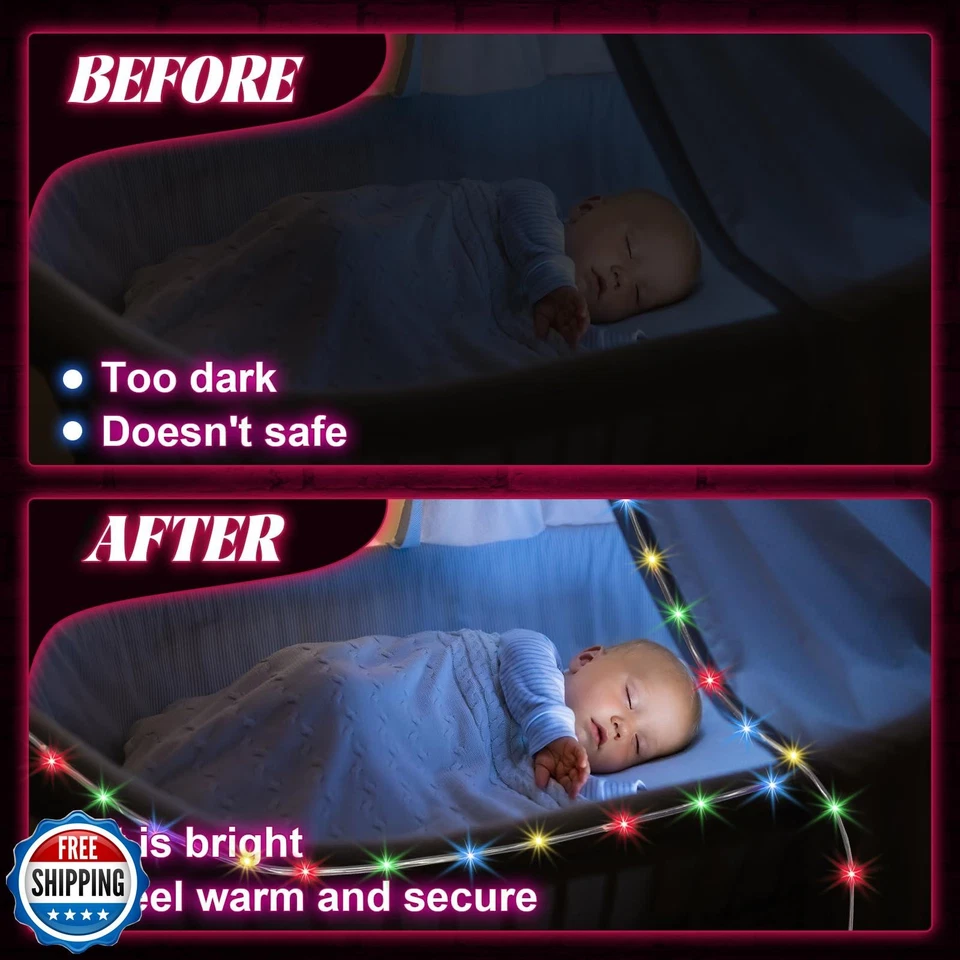 letesult 19.6FT Stroller Lights, 2 Rolls x 9.8FT Baby Stroller Lights for Wal - Image 4 of 4