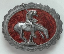 Vintage 1982 End Trail Native American Indian Warrior Chief Horse Belt Buckle