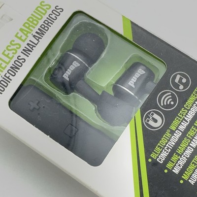 PUGS Bluetooth Wireless Earbuds 794 Black 2  Tangle Resistant Cord Magnetic NEW