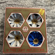 New In Box Vintage Christmas National Aluminum Reflectors 16 Pc Set