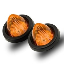 2 Inch Amberred Beehive 9 Led Trailer Marker Light Dot Sae Grommet 2 Pin Plug