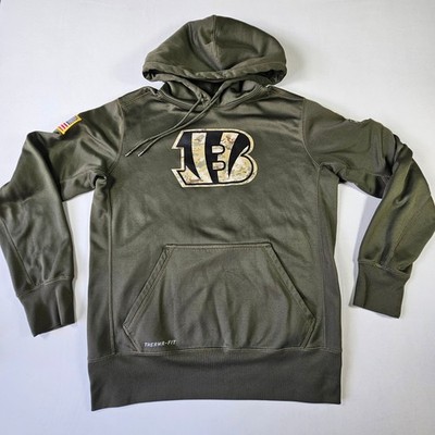 Nike NFL Cincinnati Bengals Men's Medium Salute to Service Hoodie Olive Green