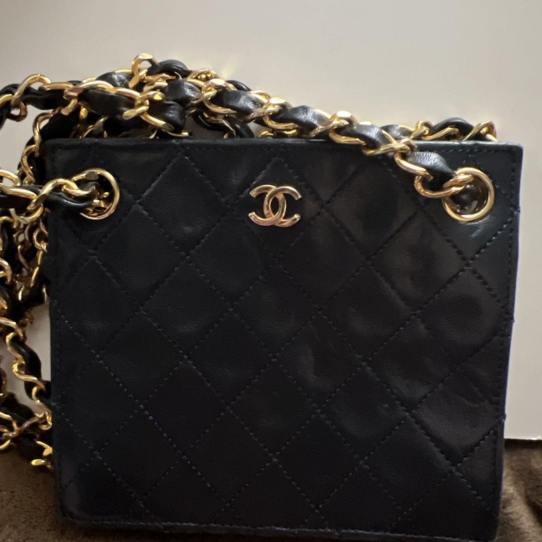 CHANEL mini navy shoulder bag PGI156 caviar leather gold hardware