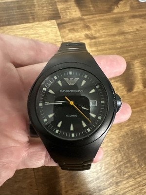 Emporio Armani AR1202 Aluminum Watch - Needs Battery - Shows Wear - See Photos