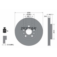 Textar Bremsscheiben Vorne Ø280 Mm AußEnbelüFtet FüR Renault Kangoo/Grand KW0/1_