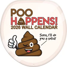 Turner Licensing,  Poo Happens 2026 Wall Calendar, 12'' X 12'', 12-Month Calenda