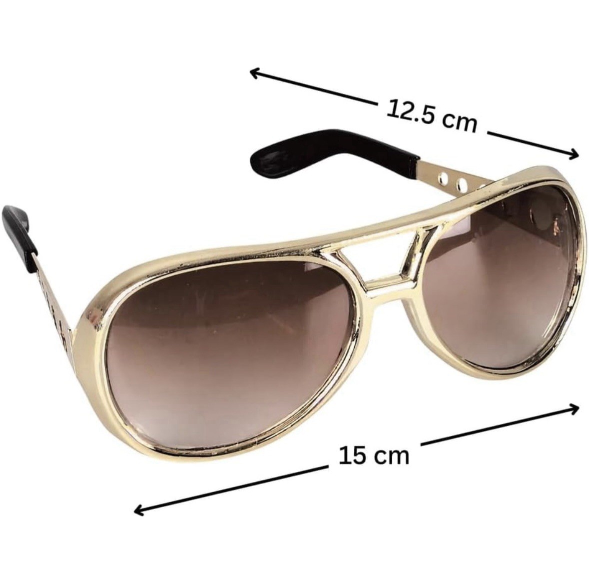 King of Rock N Roll Elvis Presley Glasses Rockstar Gold Sunglasses New