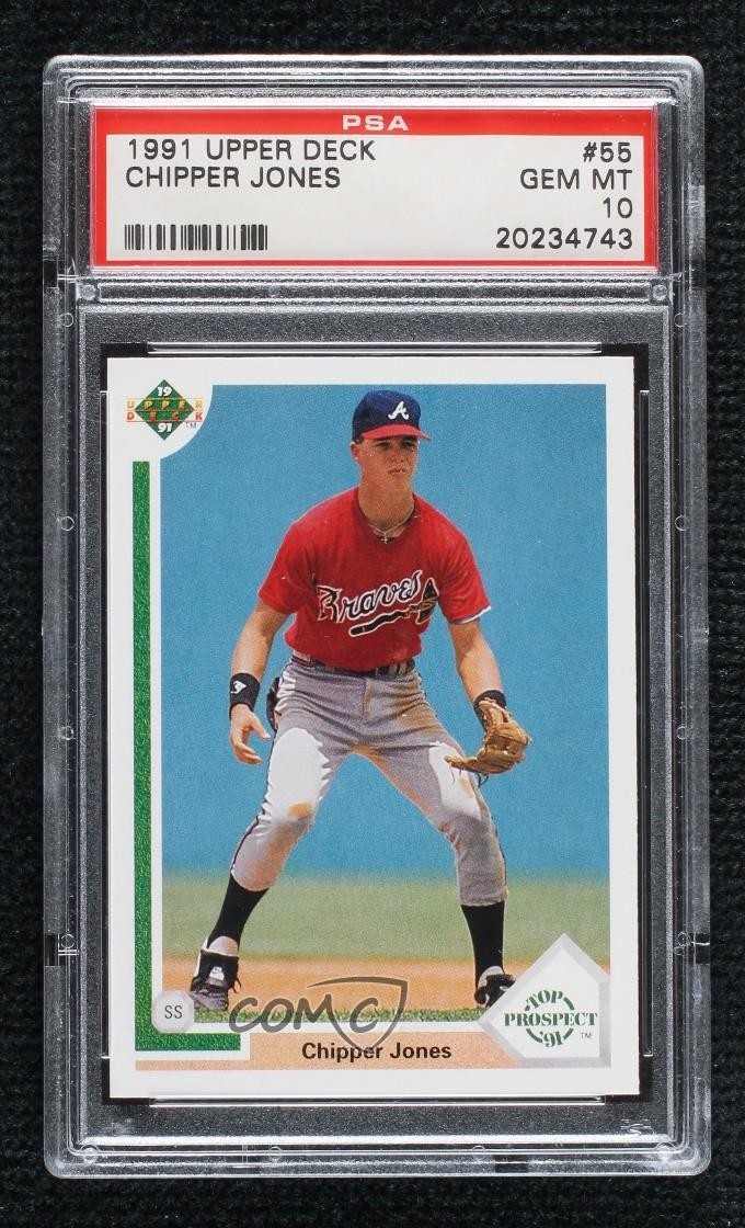 1991 Upper Deck Top Prospect Chipper Jones #55 PSA 10 GEM MT Rookie RC HOF h8b