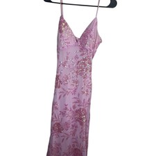 Windsor Pink Sequin Floral Open Back Maxi Dress Prom Formal Size M