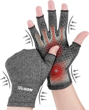 Fingerless Compression Arthritis Gloves for Women & Men Pain Relief Anti-Slip M