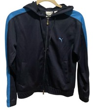 Youth's Blue with Light blue stripe, embroidered Cat Logo Puma Jacket size S
