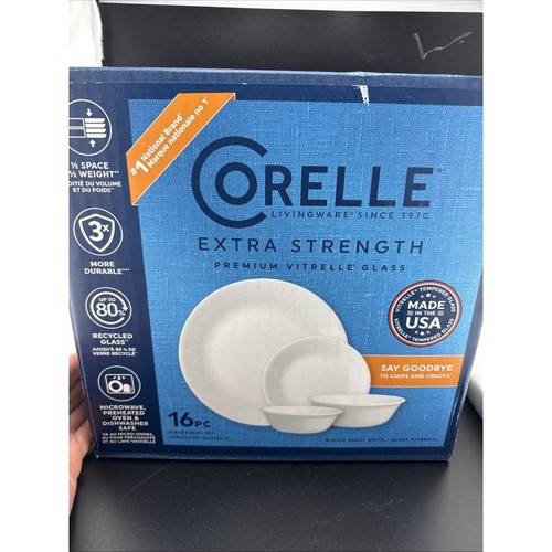 Corelle Box Corelle Extra Strength 16pc Livingware Dinnerware Set Frost White *open ...