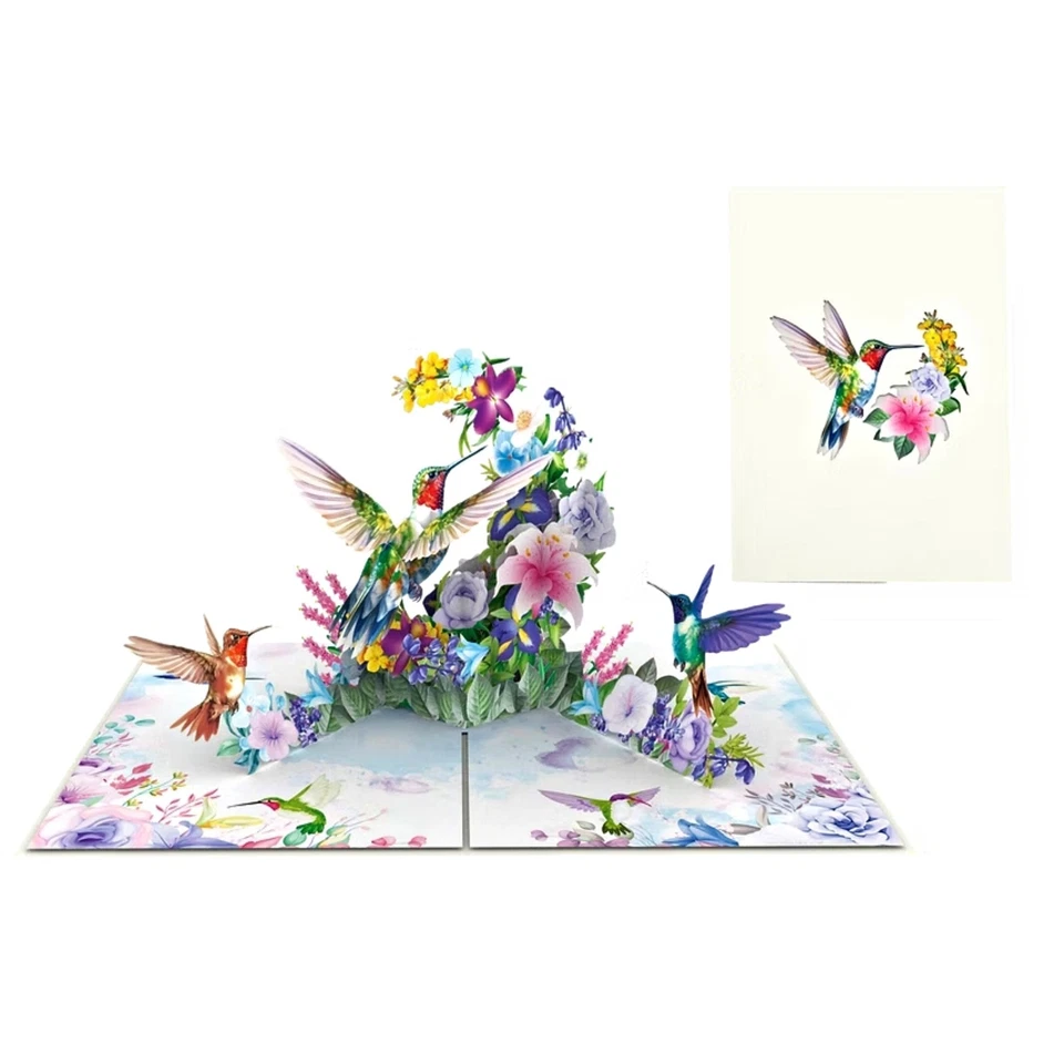 Tarjeta Pop-Up Floral Feliz Cumpleaños - Tarjeta Flor Cumpleaños 3D Foto 4 de 4