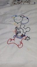 Vintage Disney Babies Hand Embroidered Baby Quilt