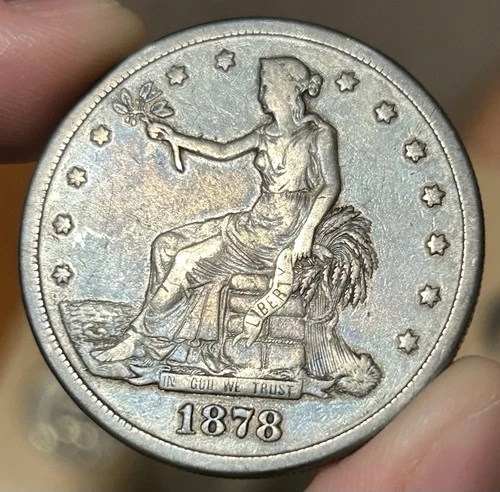 1878-S Trade Dollar US Silver Coin $1 VF