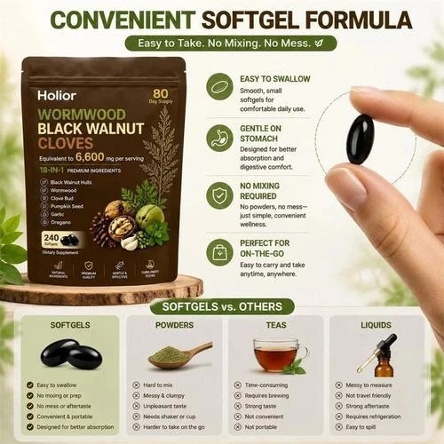 Holior 18-in-1 Black Walnut & Wormwood Herbal Blend For 240 Count (Pack Of 1)