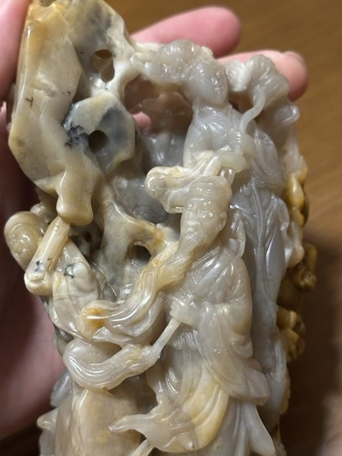 Antique Chinese Shoushan Stone Carving of The 8 Immortals Highly Detailed Statue - Bild 6 von 11