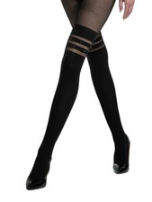 Amour Venus Over The Knee Sparkle Crotchless Tights