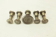 Vtg Disston-HKP USA hand saw handle steel metal medallion w/ screw nuts hardware