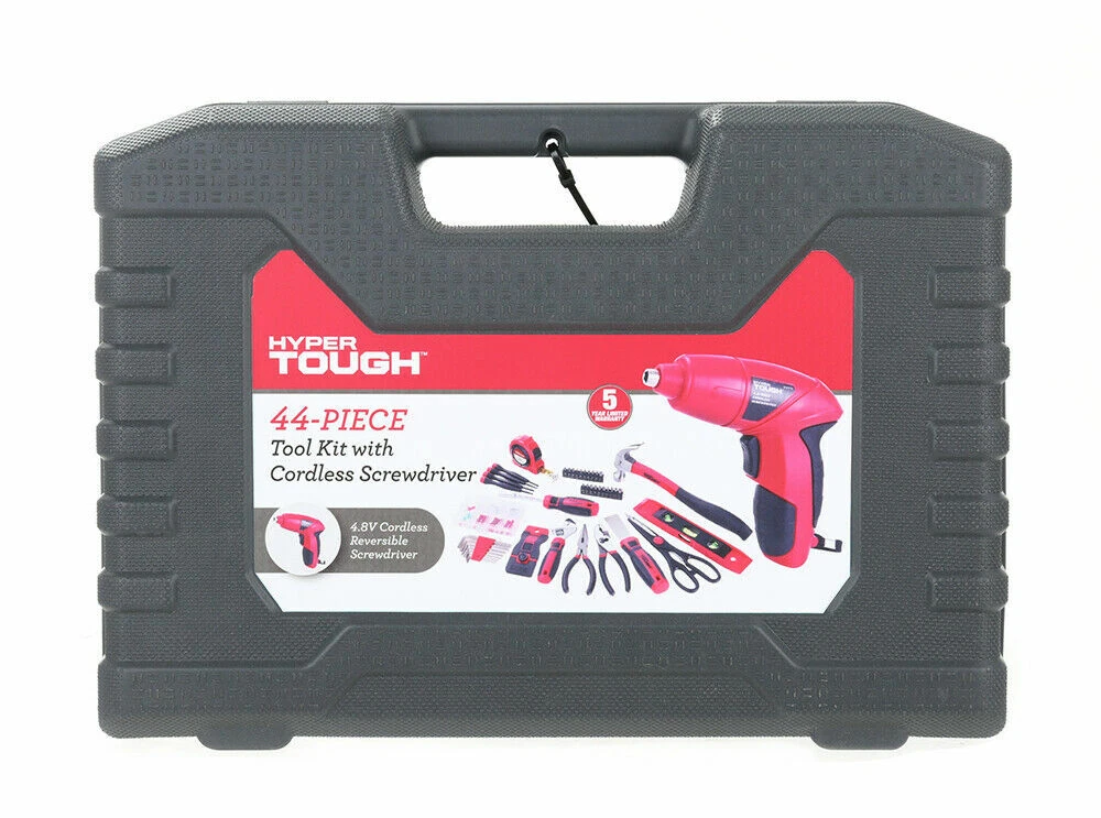 Hyper tough 44 piece on sale tool kit with cordless screwdriver