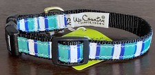 NWT Up Country Dog Collar- Vertical Stripes, Size XS, Made In USA, BERCQ1N
