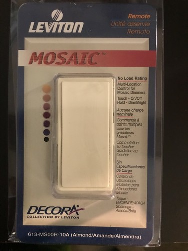 Leviton MS00R-10A Mosaic Mural Multi-Location Remote Decora ALMOND  - Picture 1 of 3