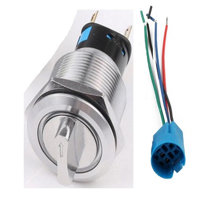 Enhanced Visibility 19mm Selector Switch with LED Light 3 Positions 2NO 2NC