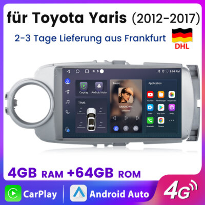 Für Toyota Yaris 2011-2018 Android 13 Autoradio GPS NAVI WIFI 4+64GB Carplay SWC