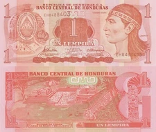 Honduras 1 Lempira (6.5.2010) - Lenca Chief/Ruins, p89b UNC