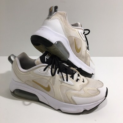 Nike Air Max 200 Womens Running Shoes AT6175-102 White Metallic Gold Black  SZ 10 | eBay