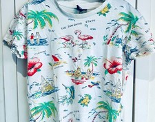 Mens Womens ICKY BABY Vintage Florida Holiday Shirt S Small Cotton White