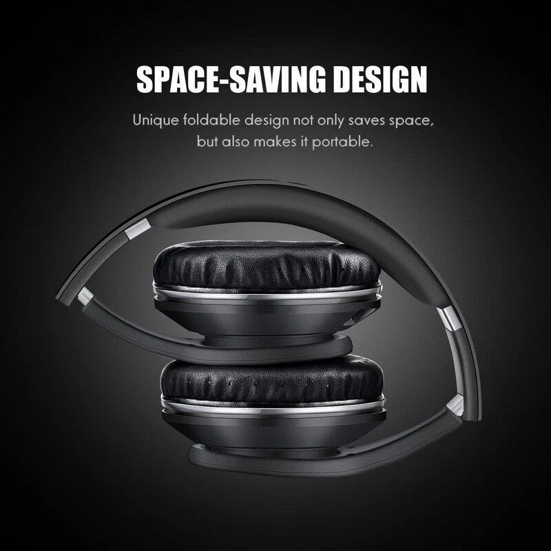 SELECTEC 901 Bluetooth Headphones Over Ear Wireless Wired Fordable Headset SB49  - Image 4 of 4