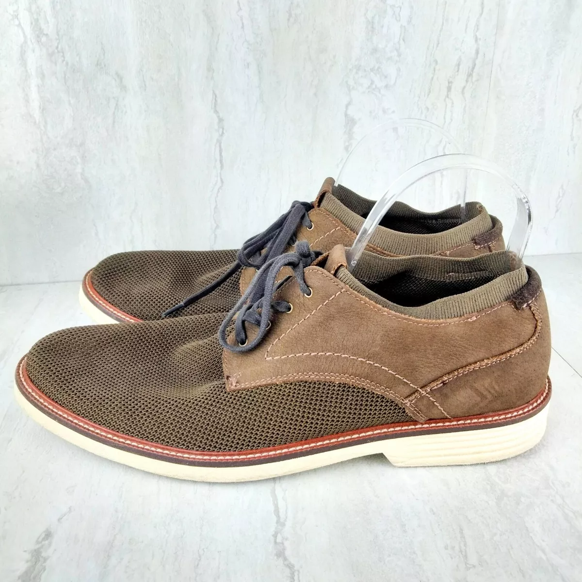 DOCKERS Privett Mens Knit Nubuck Shoes Dark Brown Lace Up Casual