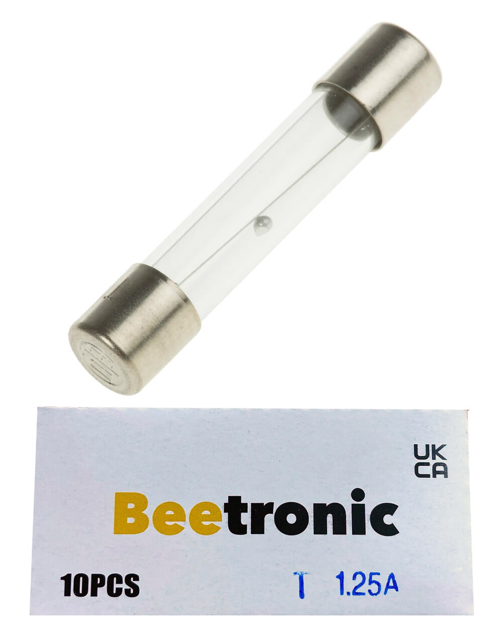Beetronic 10 x T1.25A 1.25 Amp Anti Surge Time Delay Glass Fuse 32x6mm 250v