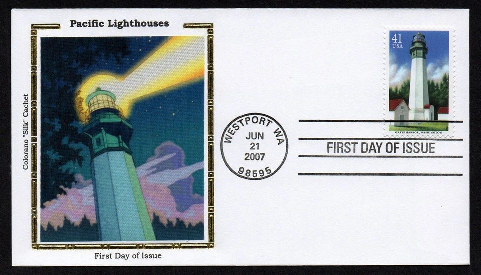 USA, SCOTT # 4146-4150, SET OF 5 COLORANO FDC COVERS - PACIFIC LIGHTHOUSES 2007 - Image 4 of 4