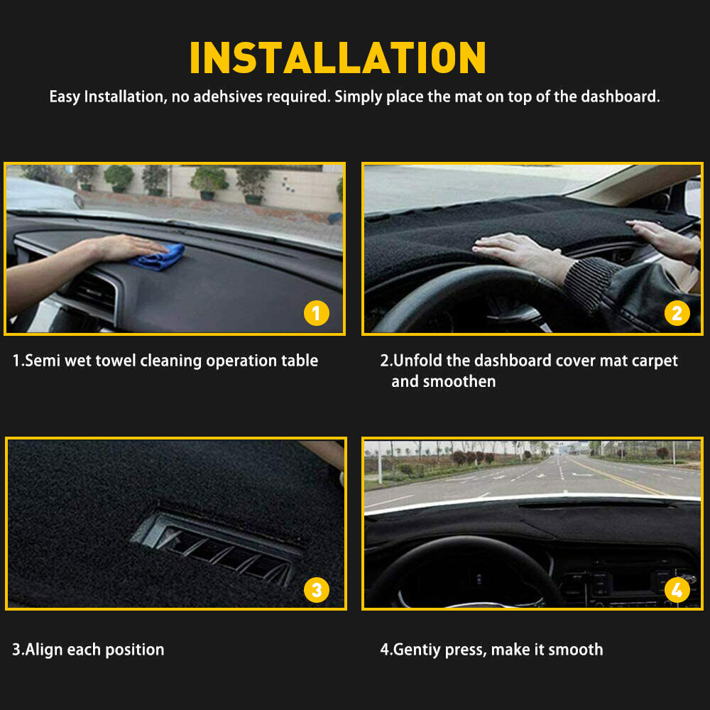 For Ford F150 F-150 09-2014 Black Polyester Dashmat Dash Cover