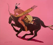 Indian on Horseback By Fritz Scholder Quality Print - Frame Me