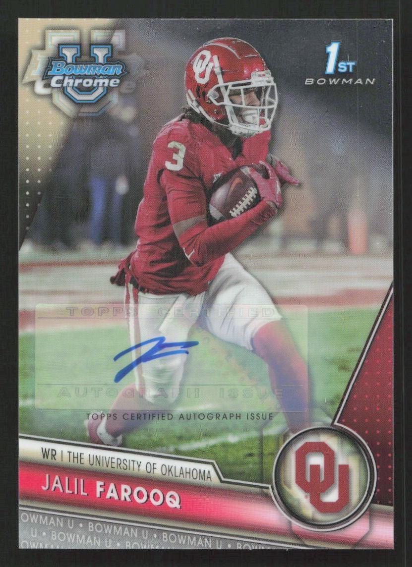 2023 Bowman University Chrome Jalil Farooq Auto Chrome Autographs #129 Card
