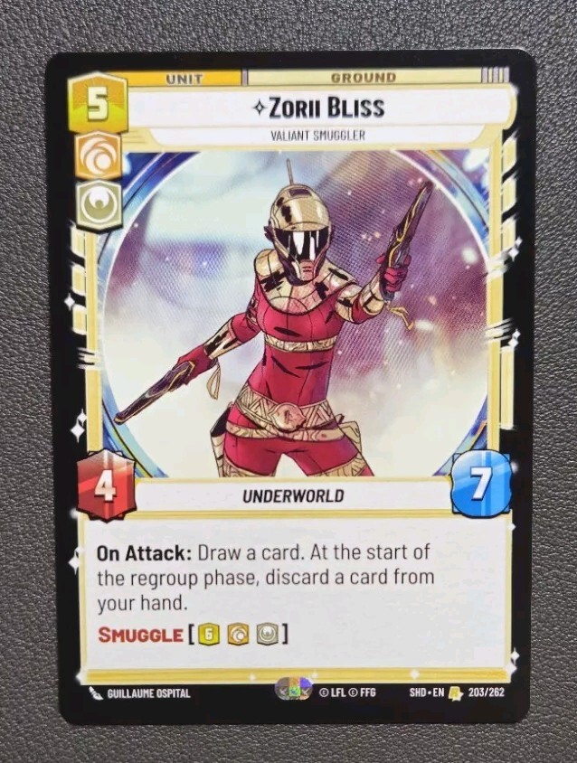 Zorii Bliss - Shadows Of The Galaxy #203 RARE - Star Wars Unlimited