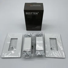 TWO Bestten Switches and Covers White E245184 15A 120V - 277V AC NEW