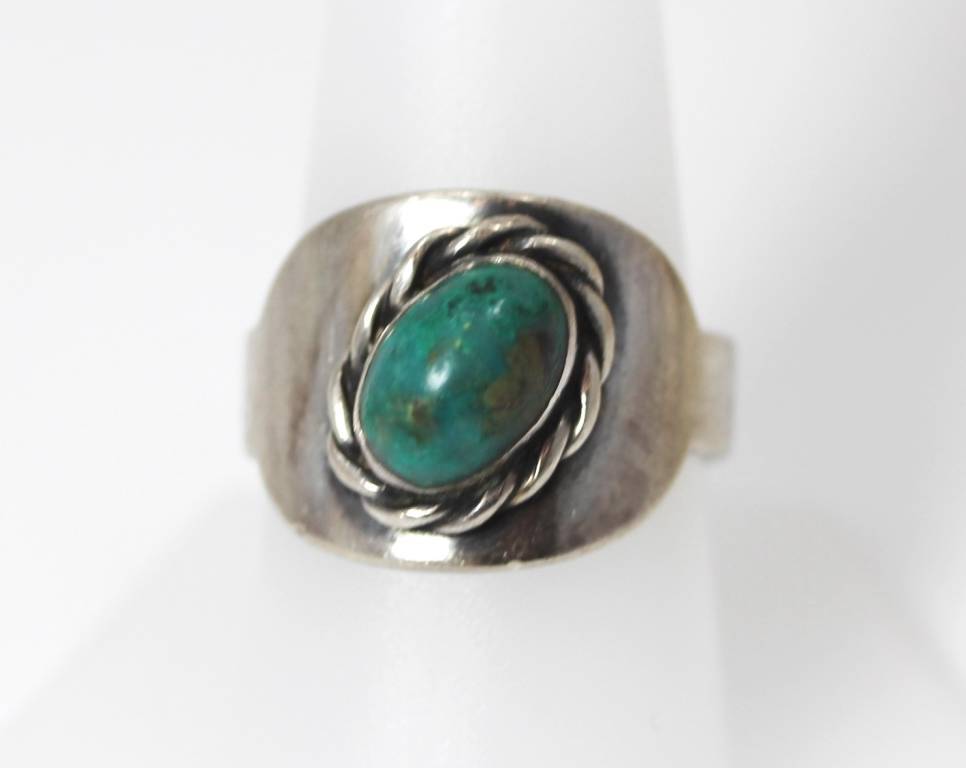 アクセサリー Navajo Sterling Silver Ring Beautiful Native American Sterling Silver Turquoise Ring