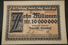 Germany, Bavarian State Bank 10,000,000 Mark 1923 (Art.20158)