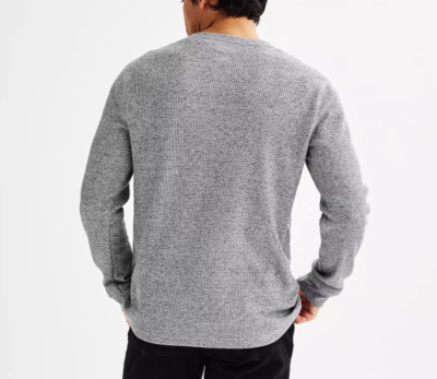 SONOMA Mens Waffle Thermal Henley L/S T-SHIRT (5 Colors) S M L XL