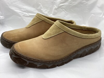 LL Bean Women’s Size 10 M Tan Leather Suede Mule Clogs Slip On Shoes