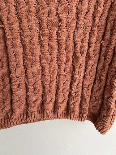 Miracle USA Burnt orange knit sweater top 3/4 sleeves M/L shirt - Picture 15 of 16